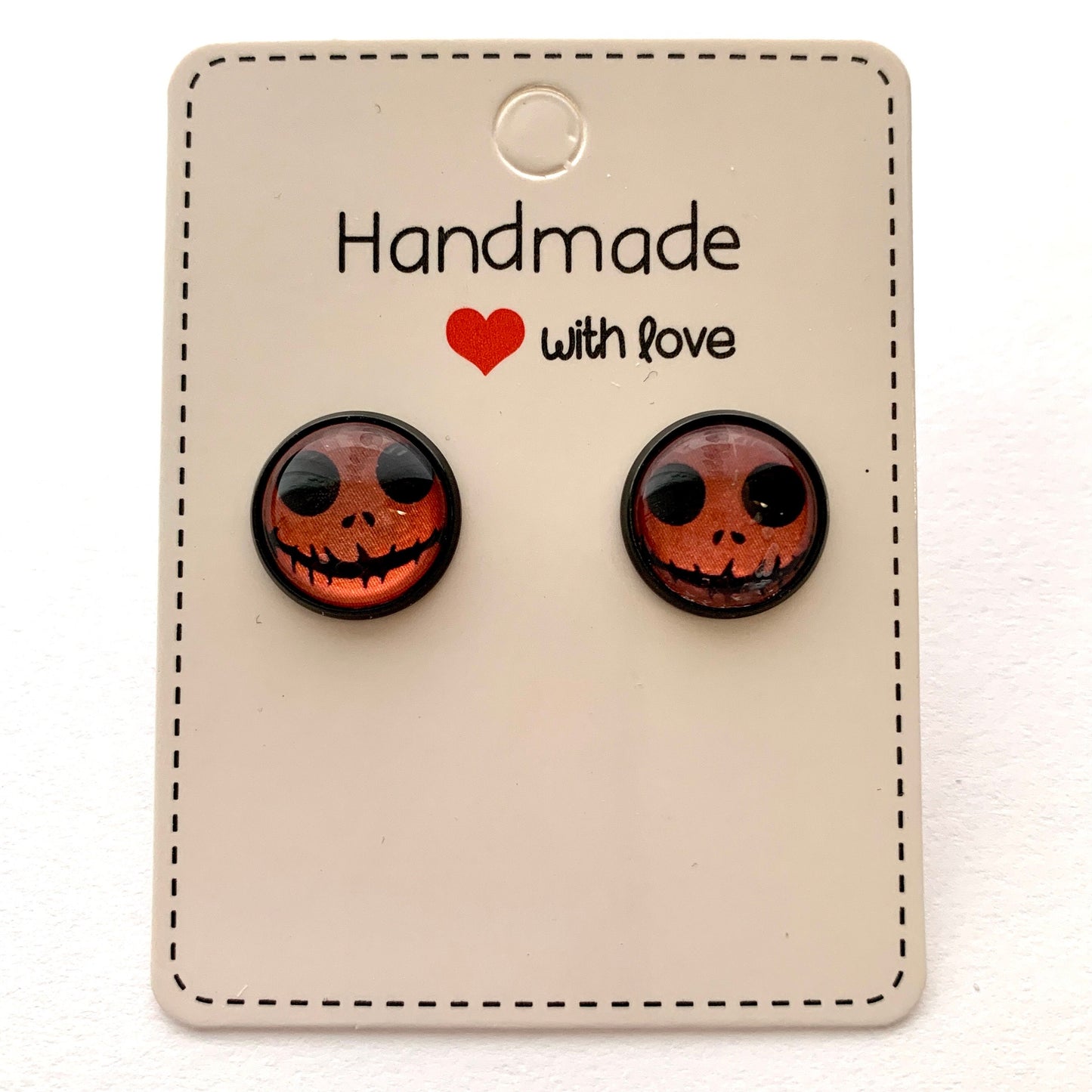 Jack-O-Lantern Halloween Cabochon Earrings