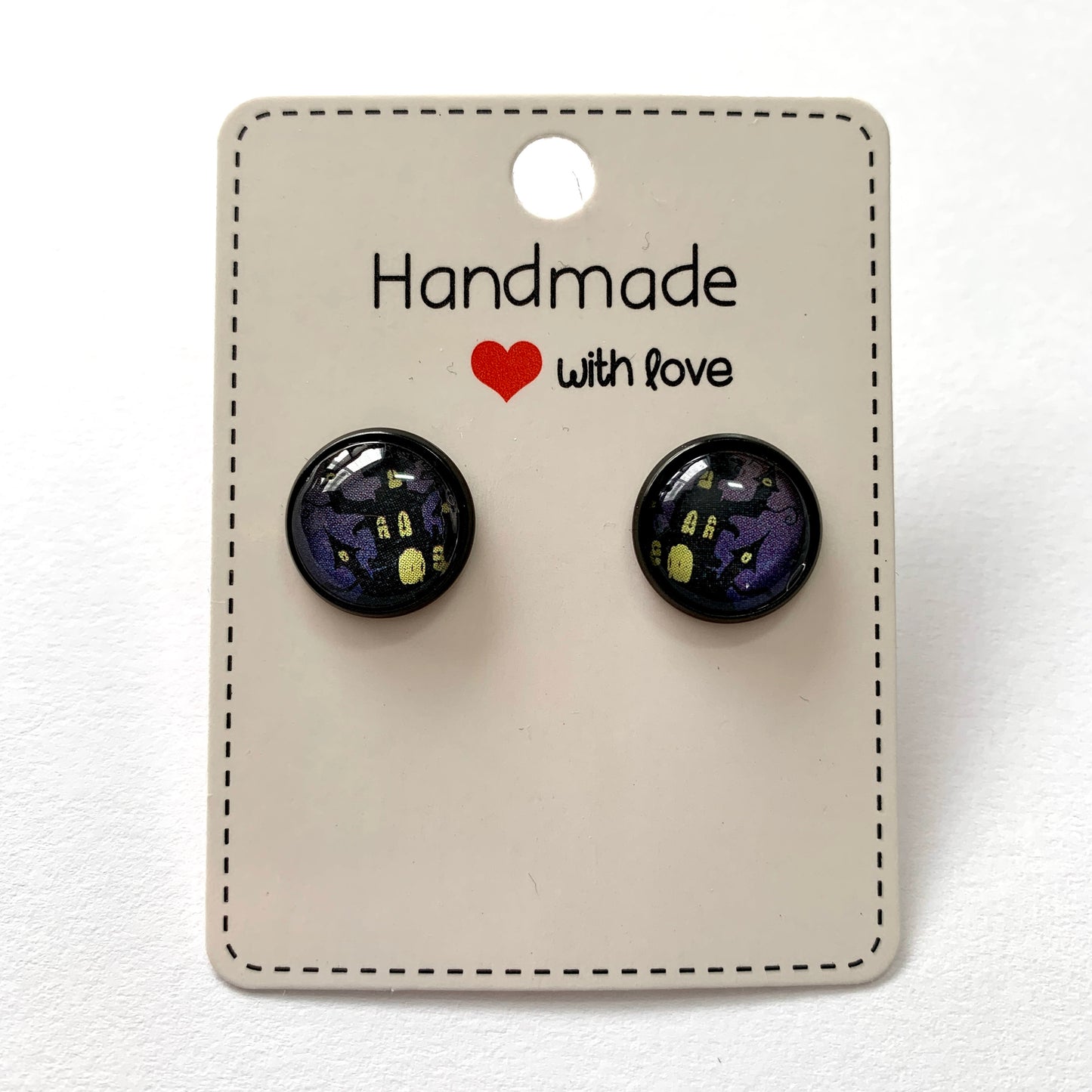 Haunted House Cabochon Earrings