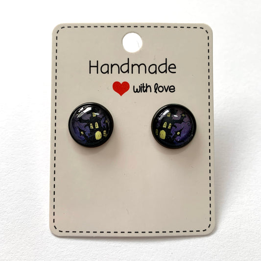 Haunted House Cabochon Earrings