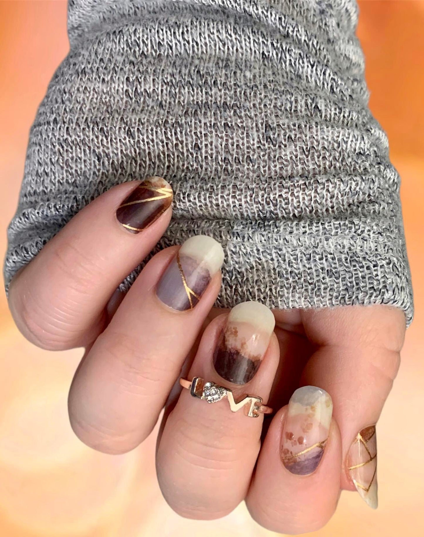 Smokey Quartz {Transparent Overlay} - Nail Polish Wrap - Negative Space Nail Wrap - Peel and Stick Nails