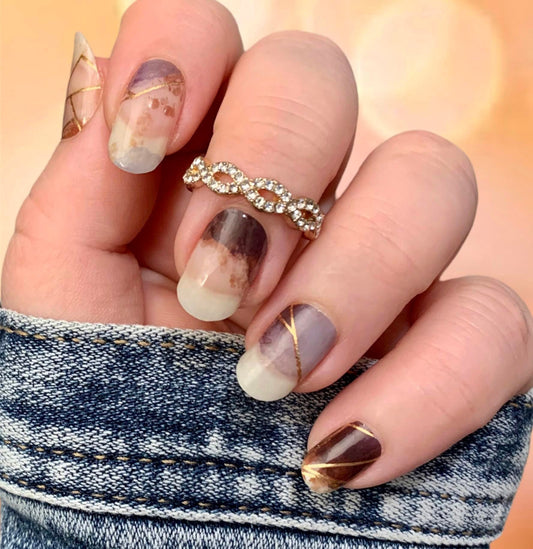 Smokey Quartz {Transparent Overlay} - Nail Polish Wrap - Negative Space Nail Wrap - Peel and Stick Nails