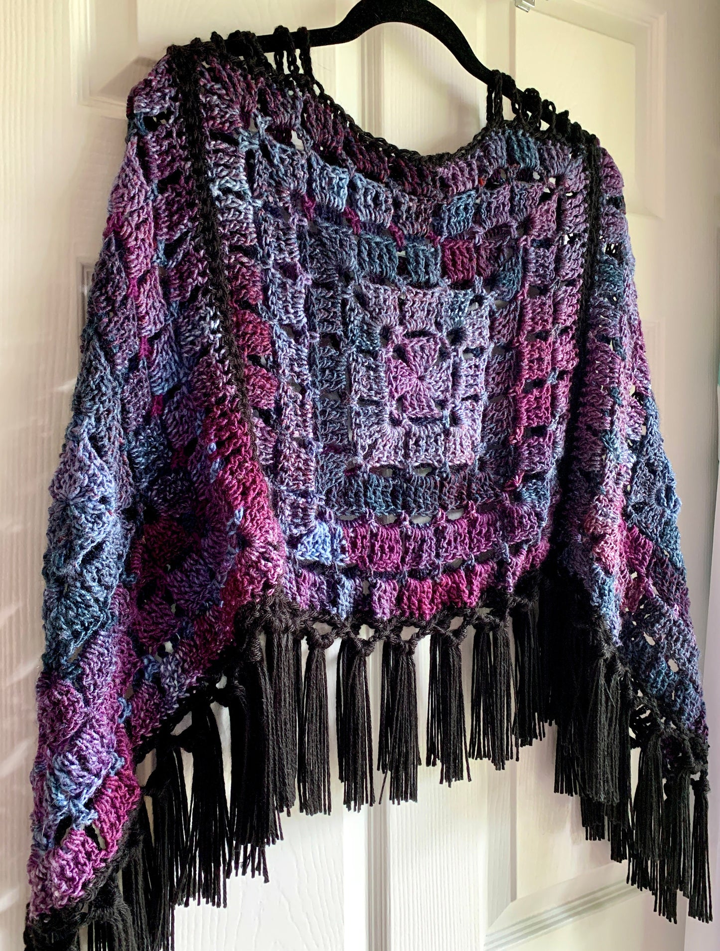 Purple Crocheted Poncho - Handmade Summer Poncho