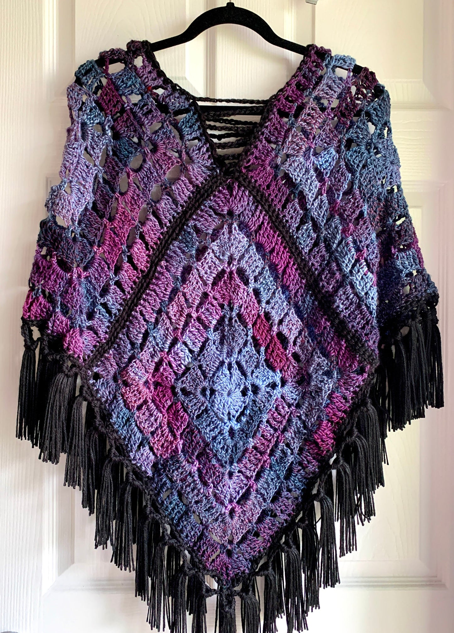 Purple Crocheted Poncho - Handmade Summer Poncho