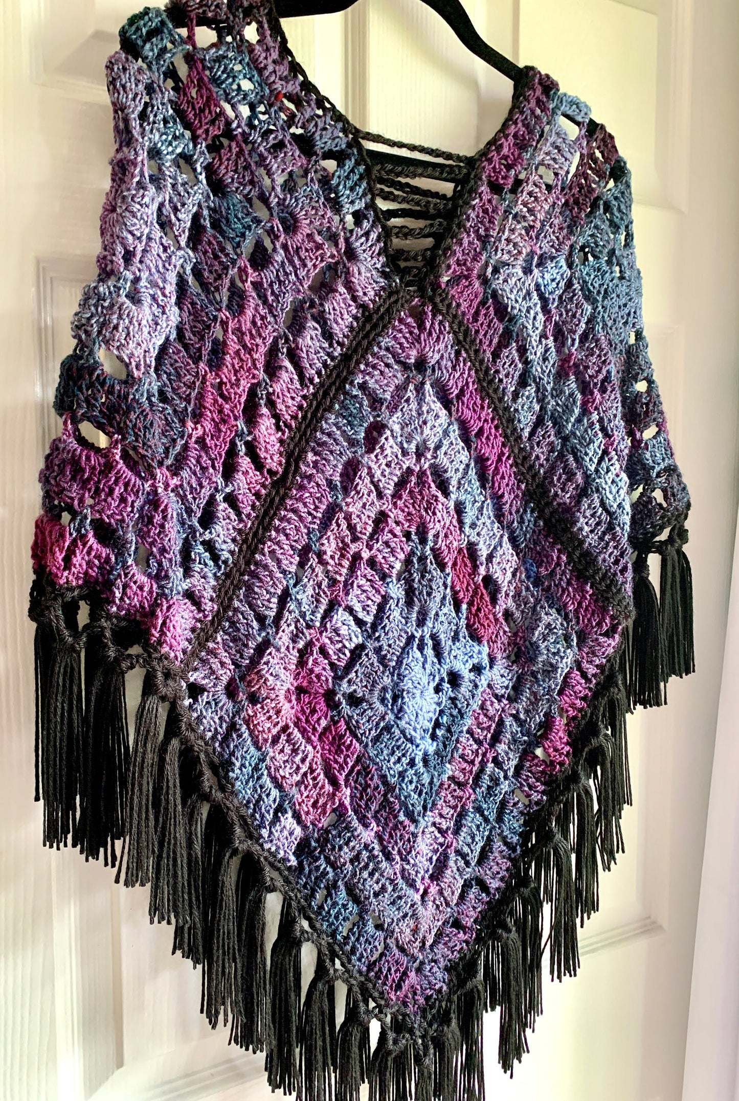 Purple Crocheted Poncho - Handmade Summer Poncho