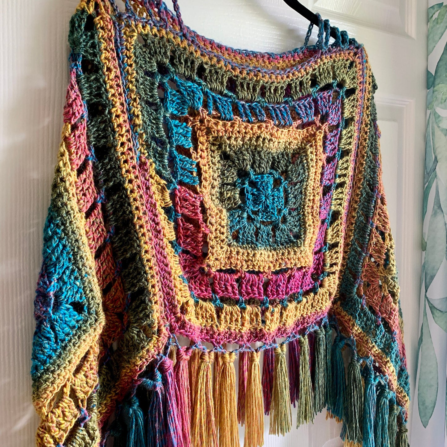 Blocks and Borders Poncho Crochet Pattern - PATTERN ONLY - Crochet Pattern With Photos & Instructions