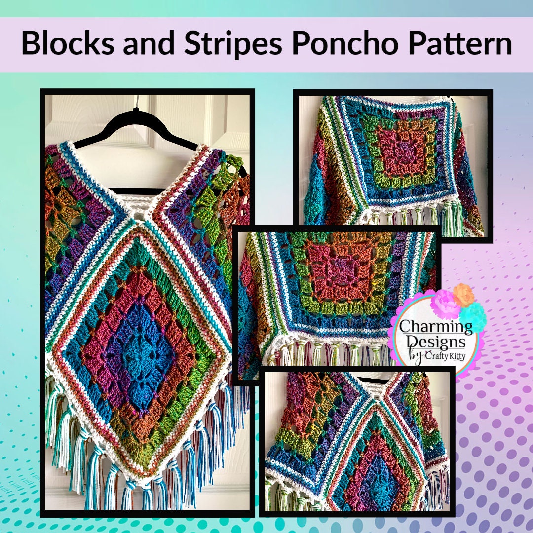 Pattern Trio! Three Crochet Poncho Patterns - PATTERN ONLY - Crochet Pattern With Photos & Instructions