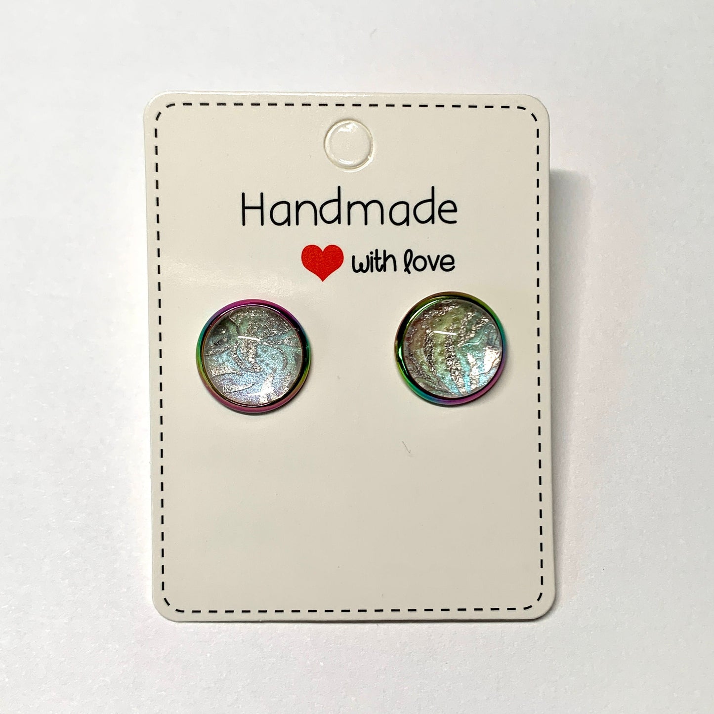 Rainbow Ombré Cabochon Earrings