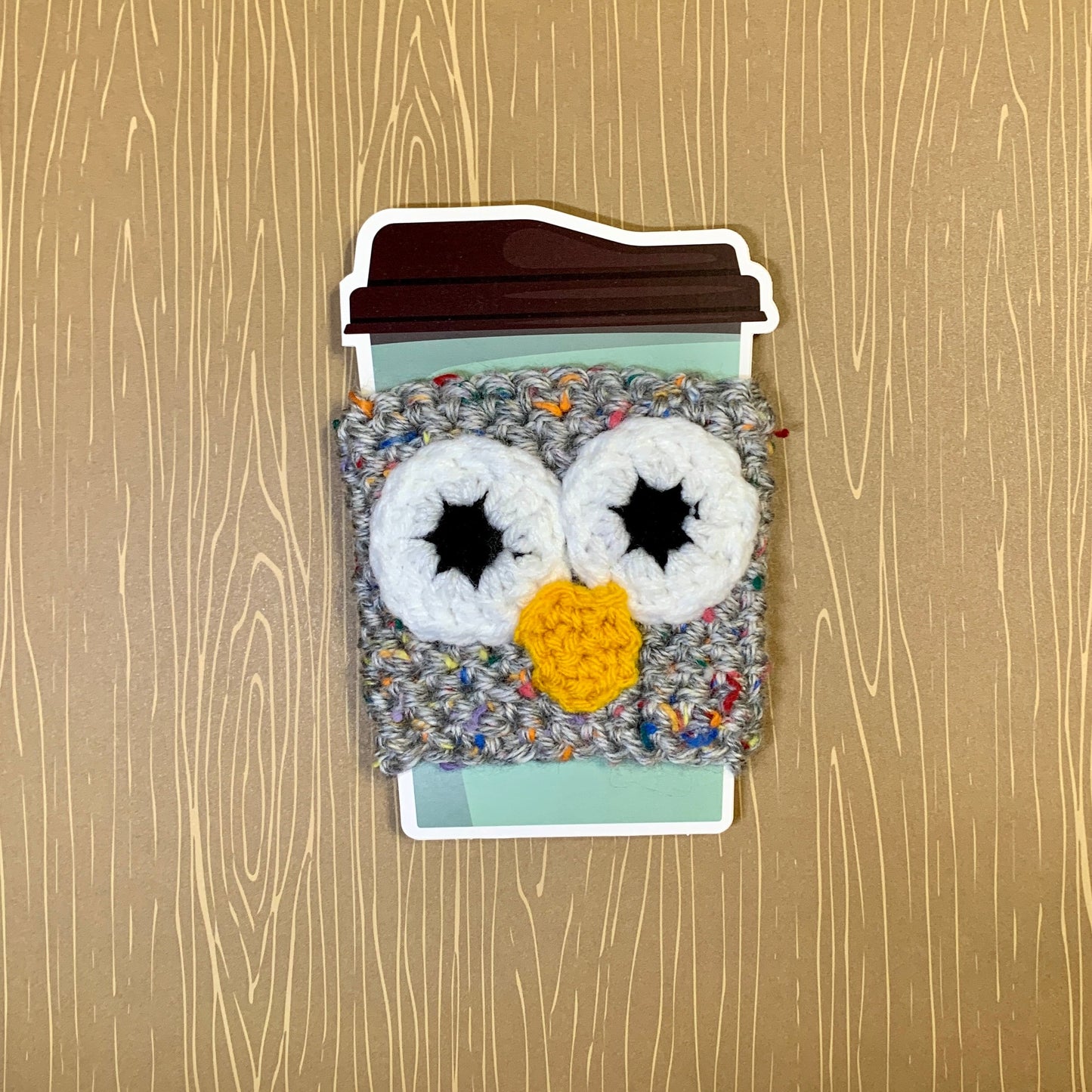 Grey Owl Handmade Reusable Coffee Sleeve (with Thank You Card) – Crafty Kitty Designs