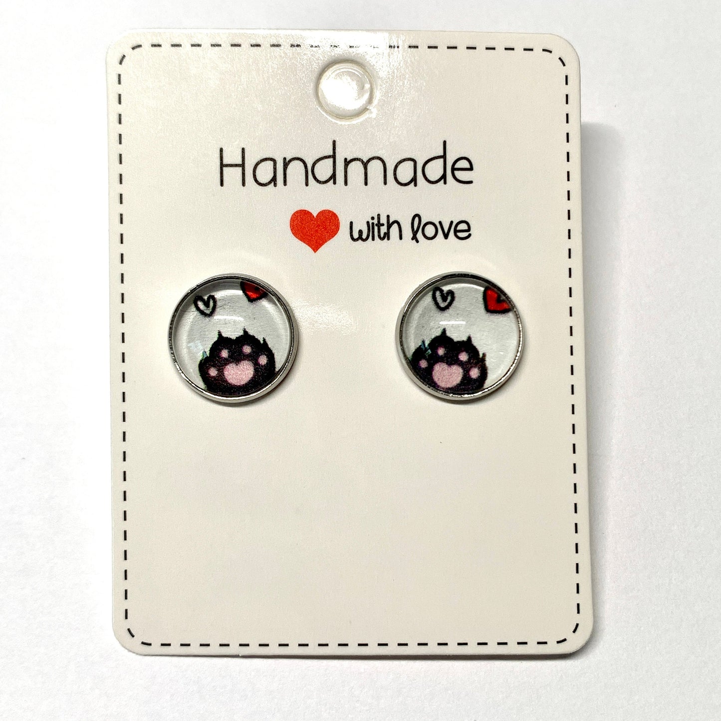 Paw Print Cabochon Earrings - Free Shipping!