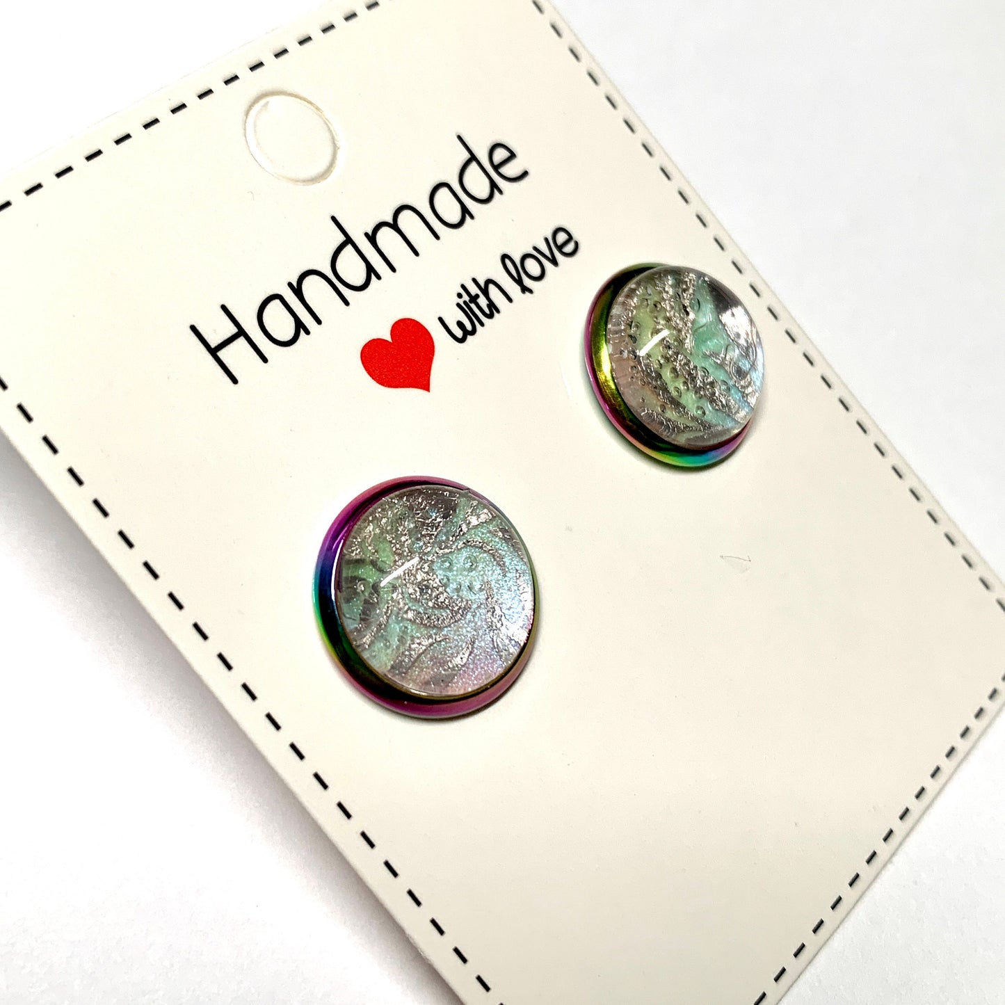 Rainbow Ombré Cabochon Earrings