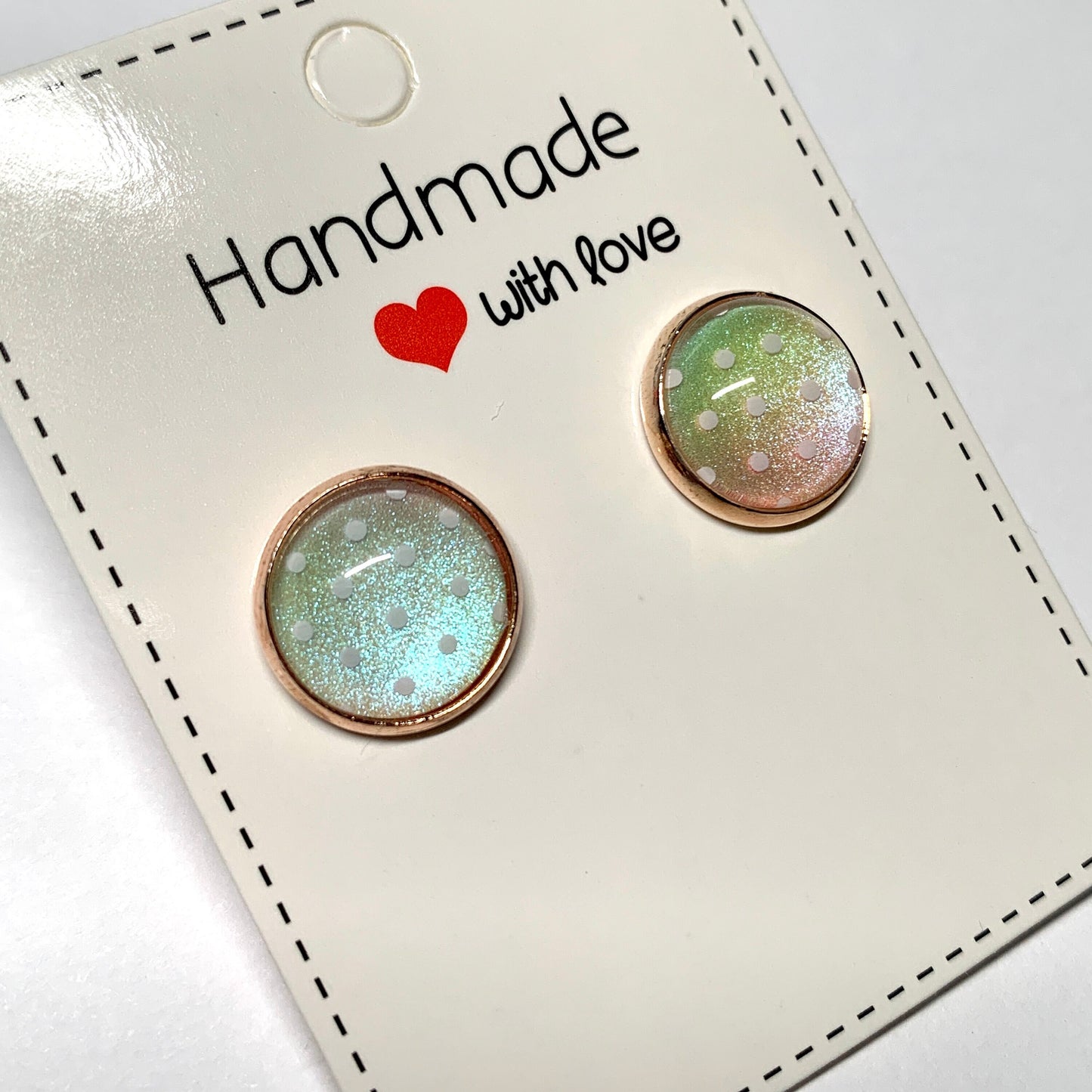 Polka Dot Rainbow Glass Earrings