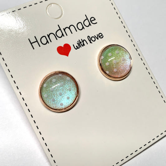 Polka Dot Rainbow Glass Earrings