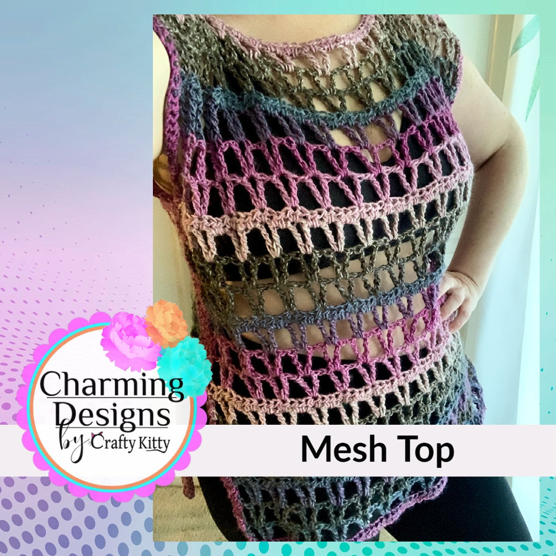 Mesh Top Crochet Pattern - PATTERN ONLY - Crochet Pattern With Photos & Instructions