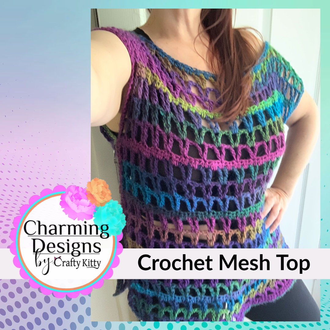 Mesh Top Crochet Pattern - PATTERN ONLY - Crochet Pattern With Photos & Instructions