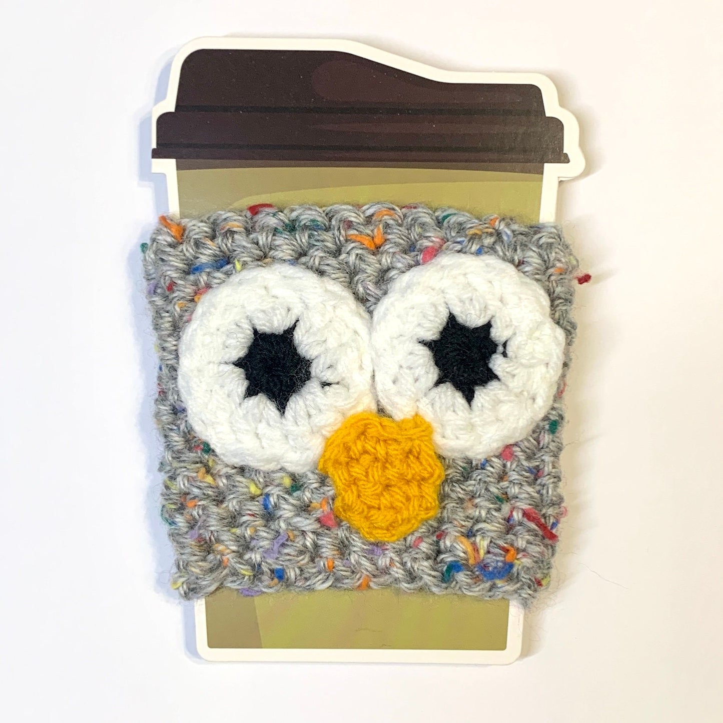 Owl Coffee Sleeve Crochet Pattern - PATTERN ONLY - Crochet Pattern With Photos & Instructions