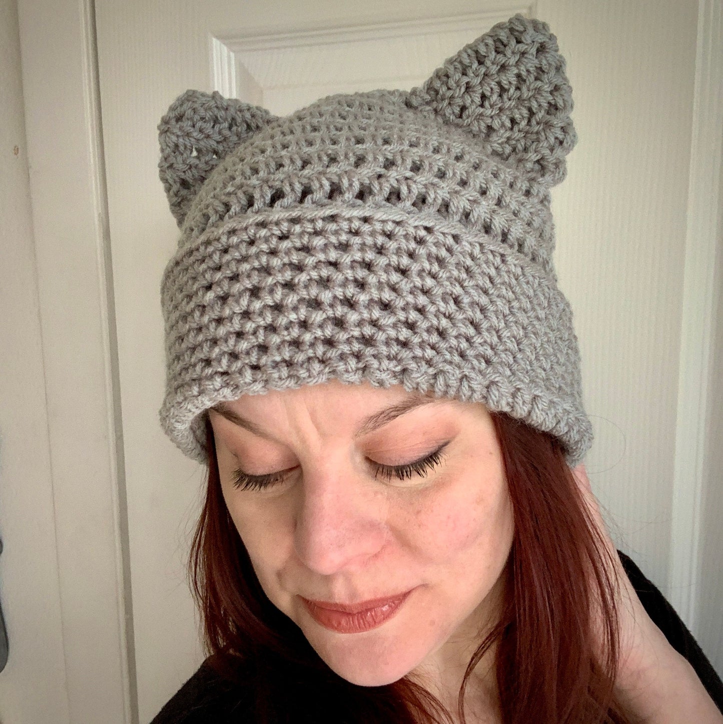 Kitty Ear Beanie Crochet Pattern - PATTERN ONLY - Crochet Pattern With Photos & Instructions