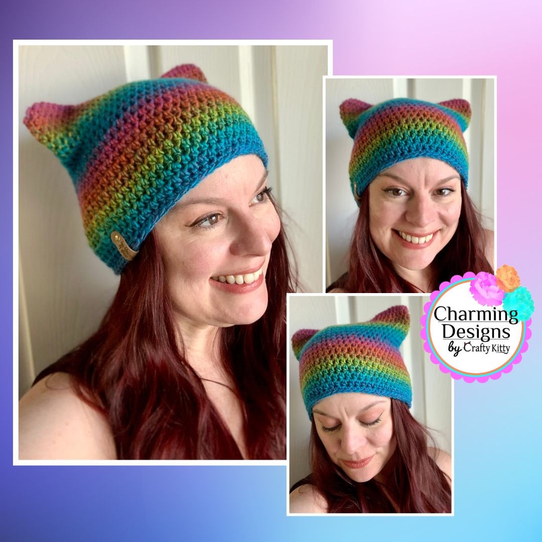 Square Kitty Beanie Crochet Pattern - Pattern Download Only - PDF Download