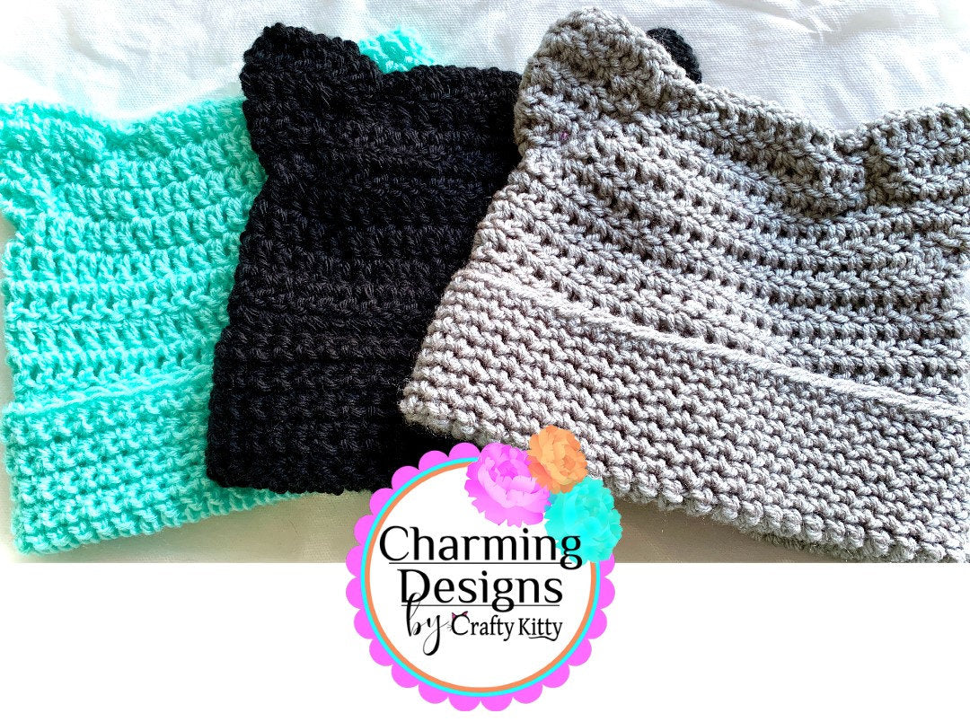 Beanie Crochet Pattern Trio! - Pattern Download Only - PDF download of three separate crochet patterns